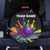 Custom Bowling Strike Design Spare Tire Cover Colorful Pins and Purple Ball in Abstract Splatter Art Style - Wonder Print Shop