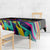 Custom Bowling Strike Design Tablecloth Colorful Pins and Purple Ball in Abstract Splatter Art Style - Wonder Print Shop