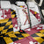 Golf Player Silhouette Back Car Seat Cover Maryland Flag Pattern and Custom Name Panel Design - Wonder Print Shop