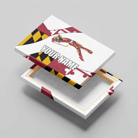 Golf Player Silhouette Canvas Wall Art Maryland Flag Pattern and Custom Name Panel Design - Wonder Print Shop