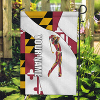Golf Player Silhouette Garden Flag Maryland Flag Pattern and Custom Name Panel Design - Wonder Print Shop