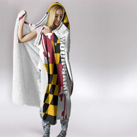 Golf Player Silhouette Hooded Blanket Maryland Flag Pattern and Custom Name Panel Design - Wonder Print Shop