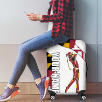 Golf Player Silhouette Luggage Cover Maryland Flag Pattern and Custom Name Panel Design - Wonder Print Shop