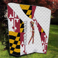 Golf Player Silhouette Quilt Maryland Flag Pattern and Custom Name Panel Design - Wonder Print Shop
