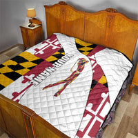 Golf Player Silhouette Quilt Maryland Flag Pattern and Custom Name Panel Design - Wonder Print Shop