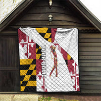 Golf Player Silhouette Quilt Maryland Flag Pattern and Custom Name Panel Design - Wonder Print Shop