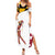 Golf Player Silhouette Summer Maxi Dress Maryland Flag Pattern and Custom Name Panel Design - Wonder Print Shop