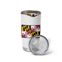 Golf Player Silhouette Tumbler Cup Maryland Flag Pattern and Custom Name Panel Design - Wonder Print Shop