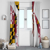 Golf Player Silhouette Window Curtain Maryland Flag Pattern and Custom Name Panel Design - Wonder Print Shop