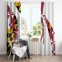 Golf Player Silhouette Window Curtain Maryland Flag Pattern and Custom Name Panel Design - Wonder Print Shop