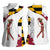 Golf Player Silhouette Women Sleeveless Polo Shirt Maryland Flag Pattern and Custom Name Panel Design - Wonder Print Shop