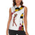 Golf Player Silhouette Women Sleeveless Polo Shirt Maryland Flag Pattern and Custom Name Panel Design - Wonder Print Shop