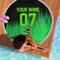Green Dirt Bike Rider Beach Blanket Forget Toys I Just Wanna Ride Quote and Custom Racing Name Design - Wonder Print Shop