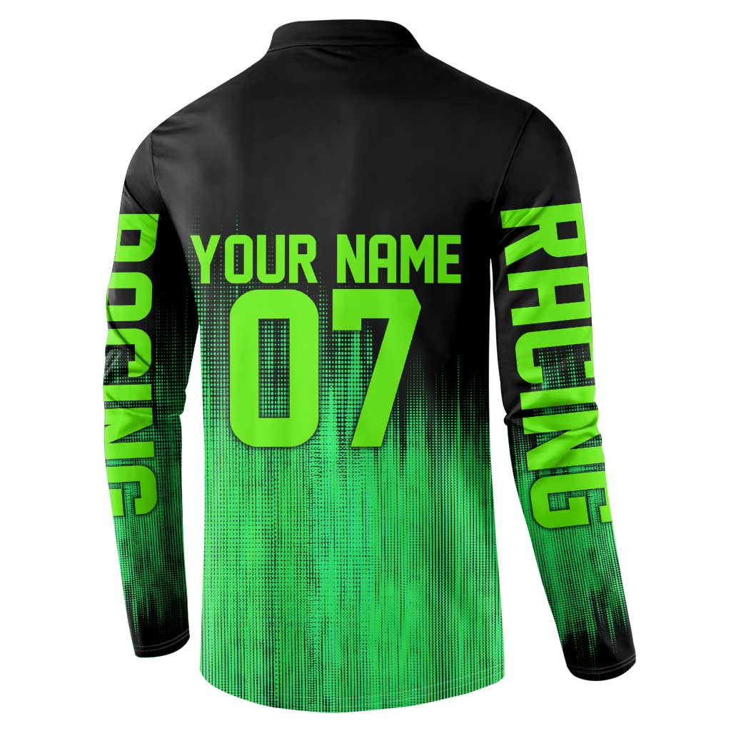 Green Dirt Bike Rider Button Sweatshirt Forget Toys I Just Wanna Ride Quote and Custom Racing Name Design - Wonder Print Shop