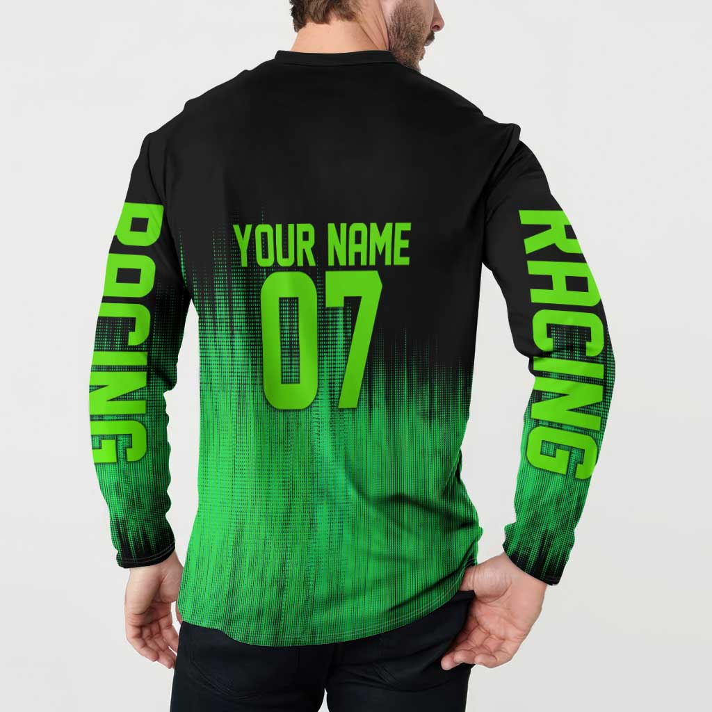 Green Dirt Bike Rider Button Sweatshirt Forget Toys I Just Wanna Ride Quote and Custom Racing Name Design - Wonder Print Shop