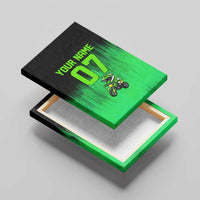 Green Dirt Bike Rider Canvas Wall Art Forget Toys I Just Wanna Ride Quote and Custom Racing Name Design - Wonder Print Shop