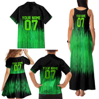 Green Dirt Bike Rider Family Matching Tank Maxi Dress and Hawaiian Shirt Forget Toys I Just Wanna Ride Quote and Custom Racing Name Design - Wonder Print Shop