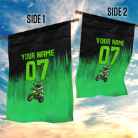 Green Dirt Bike Rider Garden Flag Forget Toys I Just Wanna Ride Quote and Custom Racing Name Design - Wonder Print Shop