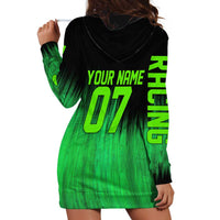 Green Dirt Bike Rider Hoodie Dress Forget Toys I Just Wanna Ride Quote and Custom Racing Name Design - Wonder Print Shop