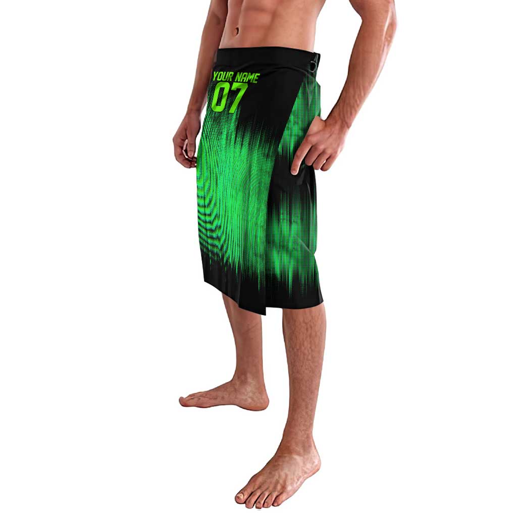 Green Dirt Bike Rider Lavalava Forget Toys I Just Wanna Ride Quote and Custom Racing Name Design - Wonder Print Shop