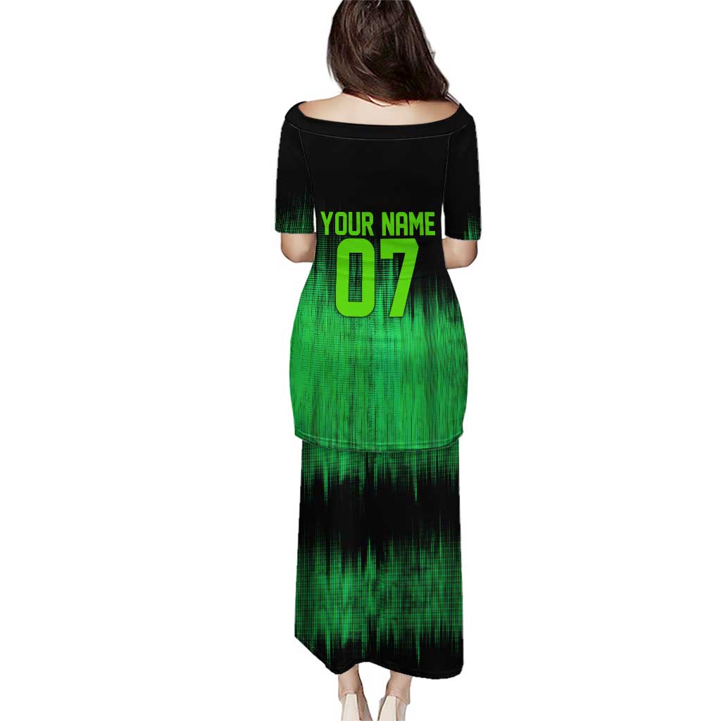 Green Dirt Bike Rider Puletasi Forget Toys I Just Wanna Ride Quote and Custom Racing Name Design - Wonder Print Shop