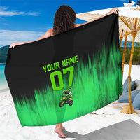 Green Dirt Bike Rider Sarong Forget Toys I Just Wanna Ride Quote and Custom Racing Name Design - Wonder Print Shop