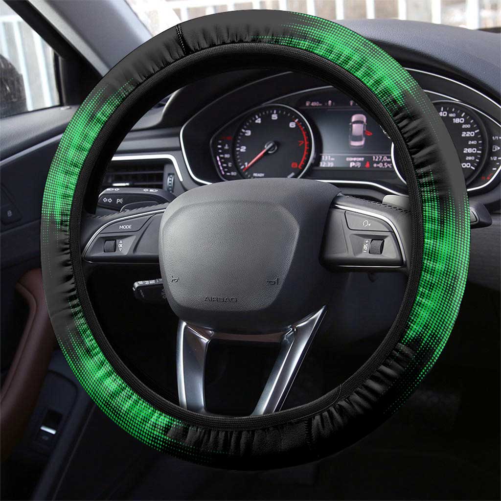 Green Dirt Bike Rider Steering Wheel Cover Forget Toys I Just Wanna Ride Quote and Racing Name Design - Wonder Print Shop