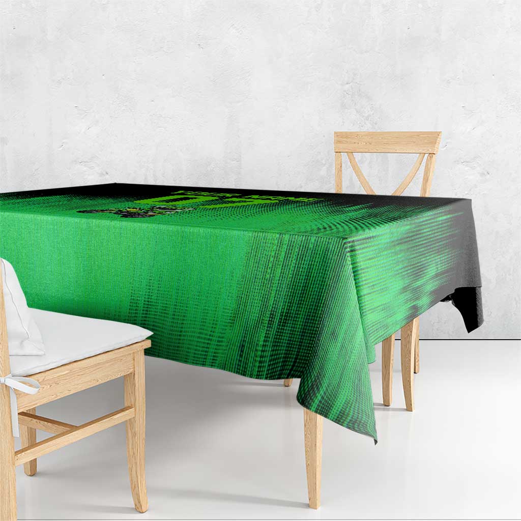 Green Dirt Bike Rider Tablecloth Forget Toys I Just Wanna Ride Quote and Custom Racing Name Design - Wonder Print Shop