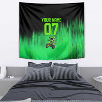 Green Dirt Bike Rider Tapestry Forget Toys I Just Wanna Ride Quote and Custom Racing Name Design - Wonder Print Shop