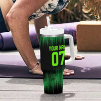 Green Dirt Bike Rider Tumbler With Handle Forget Toys I Just Wanna Ride Quote and Custom Racing Name Design - Wonder Print Shop
