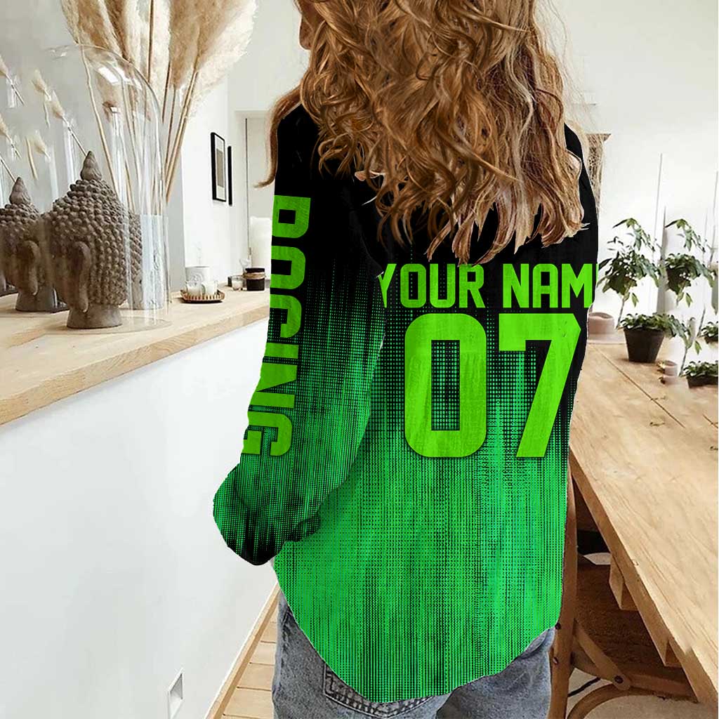 Green Dirt Bike Rider Women Casual Shirt Forget Toys I Just Wanna Ride Quote and Custom Racing Name Design - Wonder Print Shop