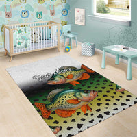 Colorful Crappie Fishing Green Scales Area Rug Gradient Camo Pattern and Custom Name Fishing - Wonder Print Shop