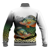 Colorful Crappie Fishing Green Scales Baseball Jacket Gradient Camo Pattern and Custom Name Fishing - Wonder Print Shop