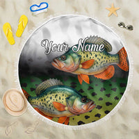 Colorful Crappie Fishing Green Scales Beach Blanket Gradient Camo Pattern and Custom Name Fishing - Wonder Print Shop