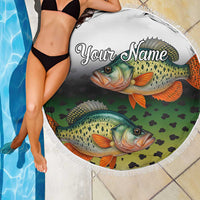 Colorful Crappie Fishing Green Scales Beach Blanket Gradient Camo Pattern and Custom Name Fishing - Wonder Print Shop