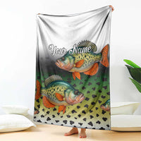 Colorful Crappie Fishing Green Scales Blanket Gradient Camo Pattern and Custom Name Fishing - Wonder Print Shop
