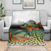 Colorful Crappie Fishing Green Scales Blanket Gradient Camo Pattern and Custom Name Fishing - Wonder Print Shop