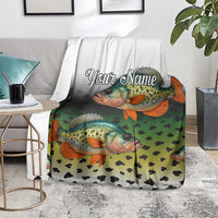 Colorful Crappie Fishing Green Scales Blanket Gradient Camo Pattern and Custom Name Fishing - Wonder Print Shop