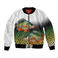 Colorful Crappie Fishing Green Scales Bomber Jacket Gradient Camo Pattern and Custom Name Fishing - Wonder Print Shop