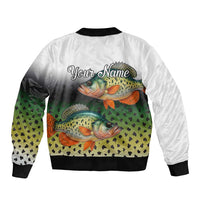 Colorful Crappie Fishing Green Scales Bomber Jacket Gradient Camo Pattern and Custom Name Fishing - Wonder Print Shop