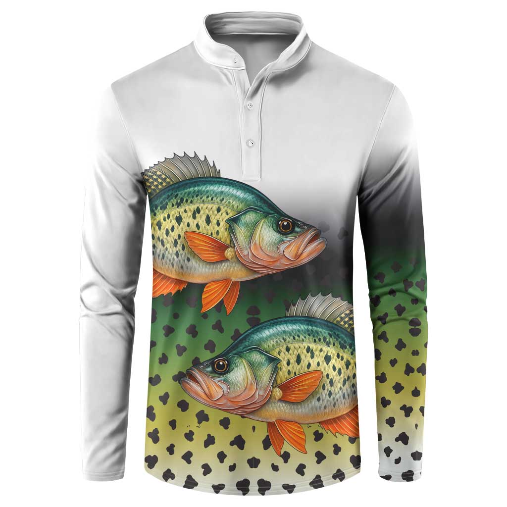 Colorful Crappie Fishing Green Scales Button Sweatshirt Gradient Camo Pattern and Custom Name Fishing - Wonder Print Shop