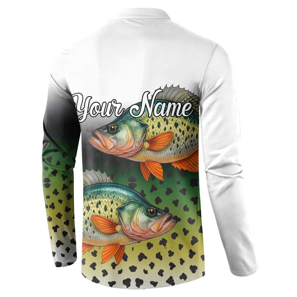 Colorful Crappie Fishing Green Scales Button Sweatshirt Gradient Camo Pattern and Custom Name Fishing - Wonder Print Shop