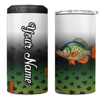 Colorful Crappie Fishing Green Scales 4 in 1 Can Cooler Tumbler Gradient Camo Pattern and Custom Name Fishing - Wonder Print Shop