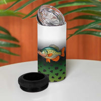 Colorful Crappie Fishing Green Scales 4 in 1 Can Cooler Tumbler Gradient Camo Pattern and Custom Name Fishing - Wonder Print Shop
