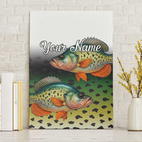 Colorful Crappie Fishing Green Scales Canvas Wall Art Gradient Camo Pattern and Custom Name Fishing - Wonder Print Shop