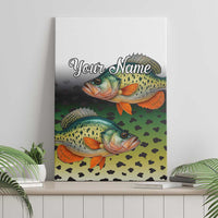 Colorful Crappie Fishing Green Scales Canvas Wall Art Gradient Camo Pattern and Custom Name Fishing - Wonder Print Shop