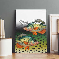 Colorful Crappie Fishing Green Scales Canvas Wall Art Gradient Camo Pattern and Custom Name Fishing - Wonder Print Shop