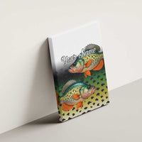 Colorful Crappie Fishing Green Scales Canvas Wall Art Gradient Camo Pattern and Custom Name Fishing - Wonder Print Shop