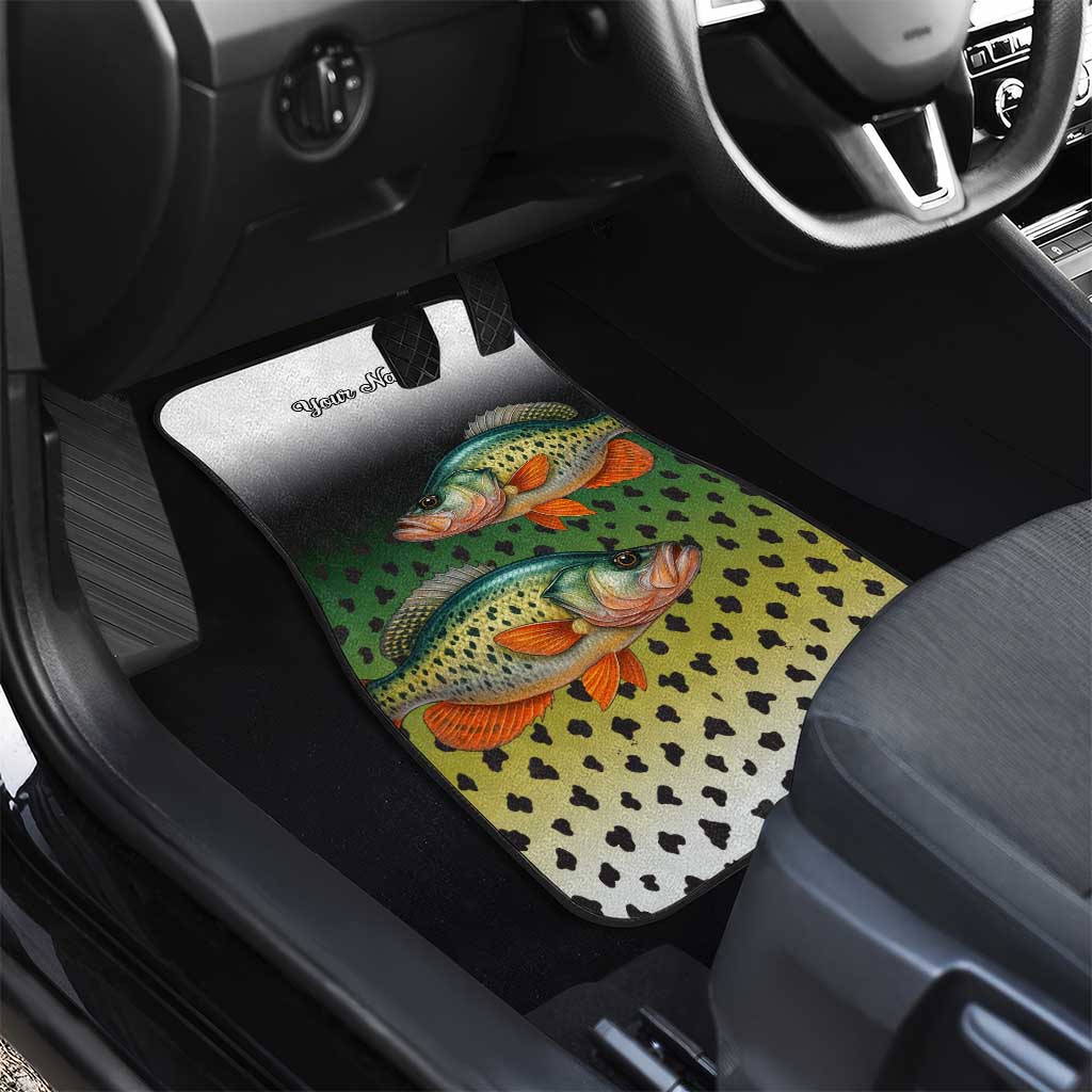 Colorful Crappie Fishing Green Scales Car Mats Gradient Camo Pattern and Custom Name Fishing - Wonder Print Shop