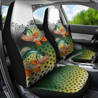 Colorful Crappie Fishing Green Scales Car Seat Cover Gradient Camo Pattern and Custom Name Fishing - Wonder Print Shop